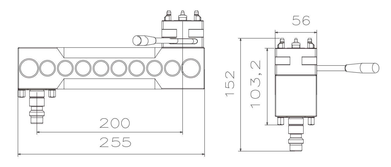 Quick Chuck 50 com especificação de braço de extensão vertical
