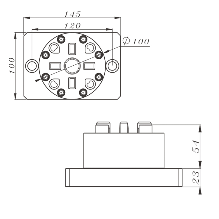3R-600.10-3 Especificação do Mandril de Mesa Pneumática