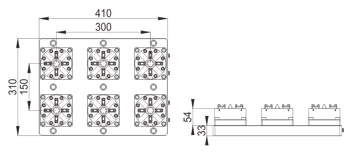 Mandril Pneumático CNC 6 em 1 D100 - especificação
