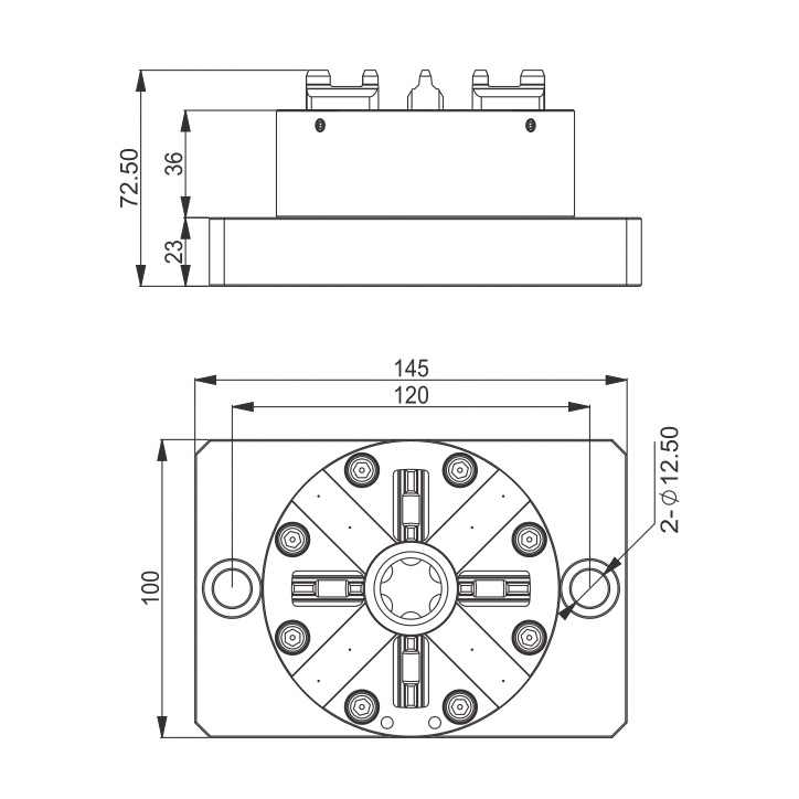 Mandril ITS 100P com placa de base CNC ER-037970-especificação