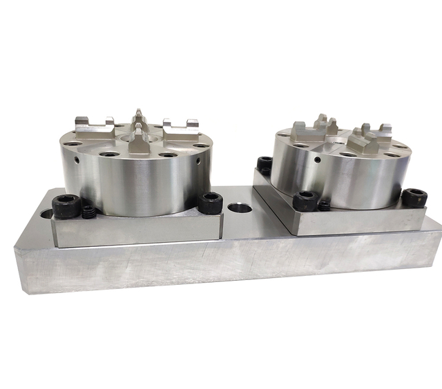 Mandril pneumático CNC 2 em 1 D100 com placa de base