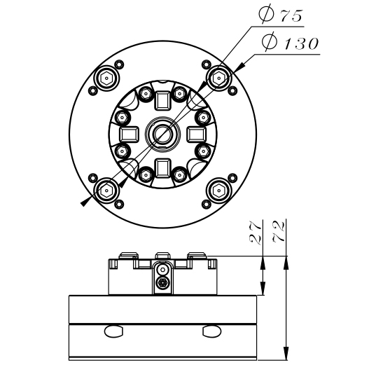 3R-600.22-Mandril de torno manual, Especificação MacrodStd