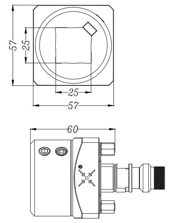 PO-M0001-25mm Suporte de eletrodo quadrado para especificação de usinagem EDM
