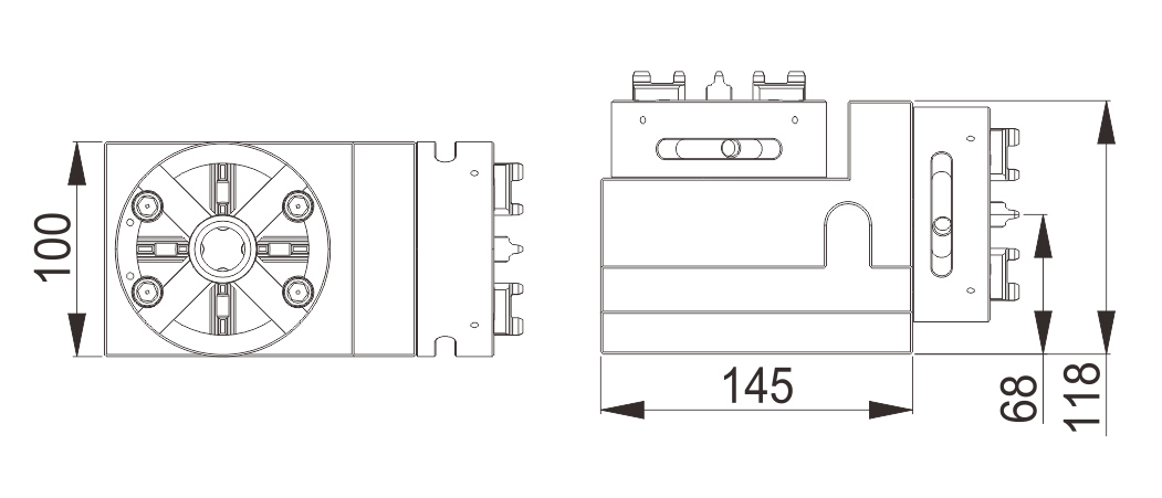 ER-019424 ER-036345 Quick Chuck 100P com especificação de bloco quadrado