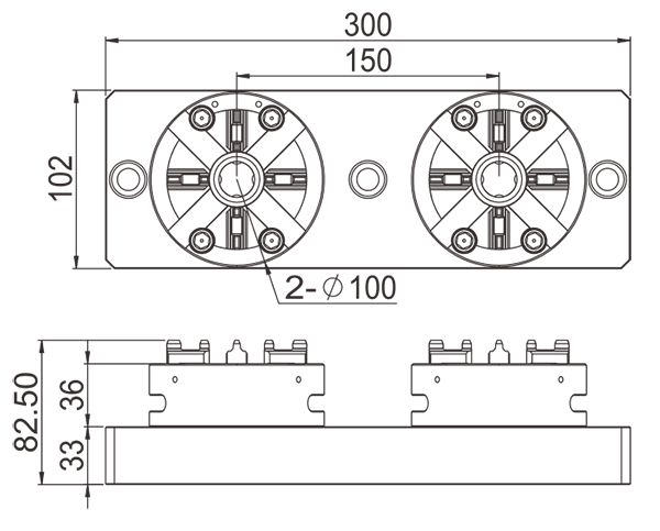 PO-K0016-2 em 1 Mandril Manual CNC D100-Especificação