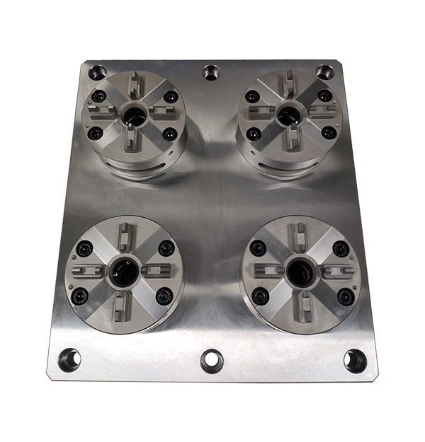 Mandril manual 4 em 1 D100 com placa de base CNC ER-036345