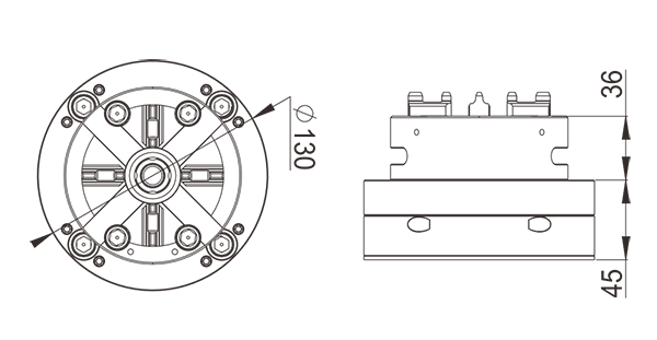 Mandril manual D100 com EDM Base-especificação