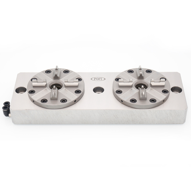 Mandril pneumático otimizado 2 em 1 com placa de base CNC ER-035519