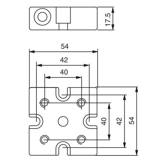 Placa espaçadora 54x54 mm 3R 658.1ES
