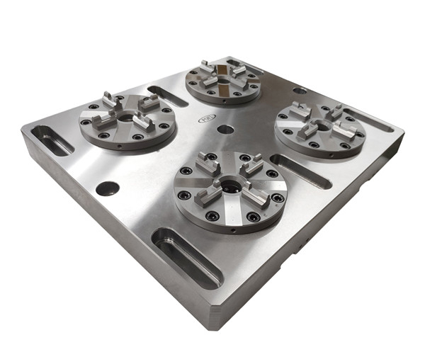 Mandril pneumático otimizado 4 em 1 com placa de base CNC ER-035519 