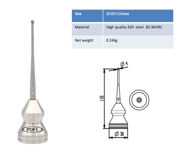 Ponta de prova magnética POFI EDM-PO-P0001-D4-3