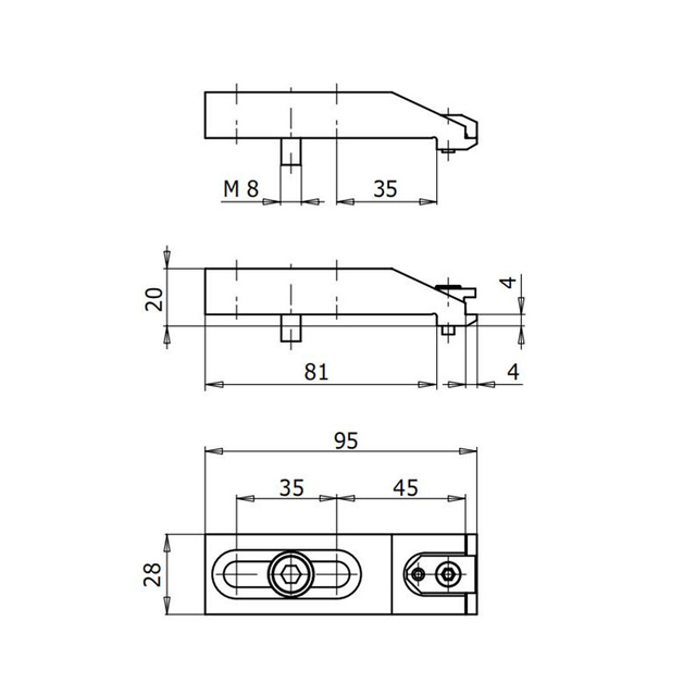 Suporte de fixação POFI Wire EDM ICS Zeroline Clamp 90, C 552 630