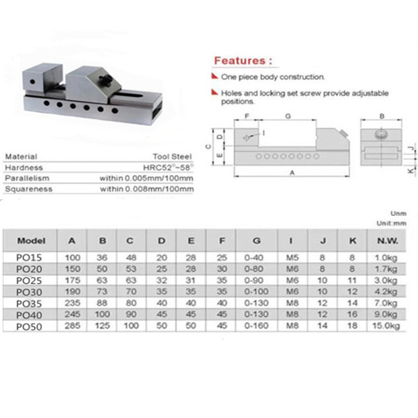 Fresadora CNC POFI Torno de bancada de precisão 160mm, tipo manual, A precisão da mandíbula paralela 0,005mm100mm.tamanho de fixação 160mm, peso 15kg_副本_副本