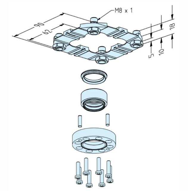 Placa de Centralização POFI G100 M8 X 1 ER-030671 