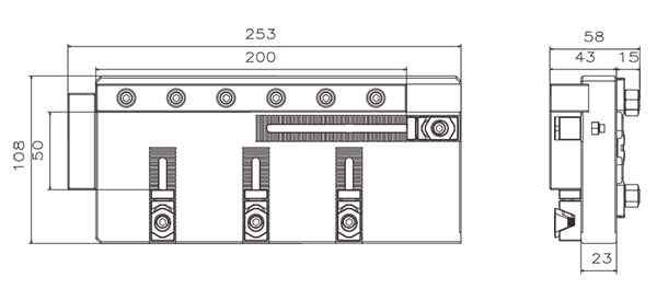Fixação para especificação de componentes de 50X200mm